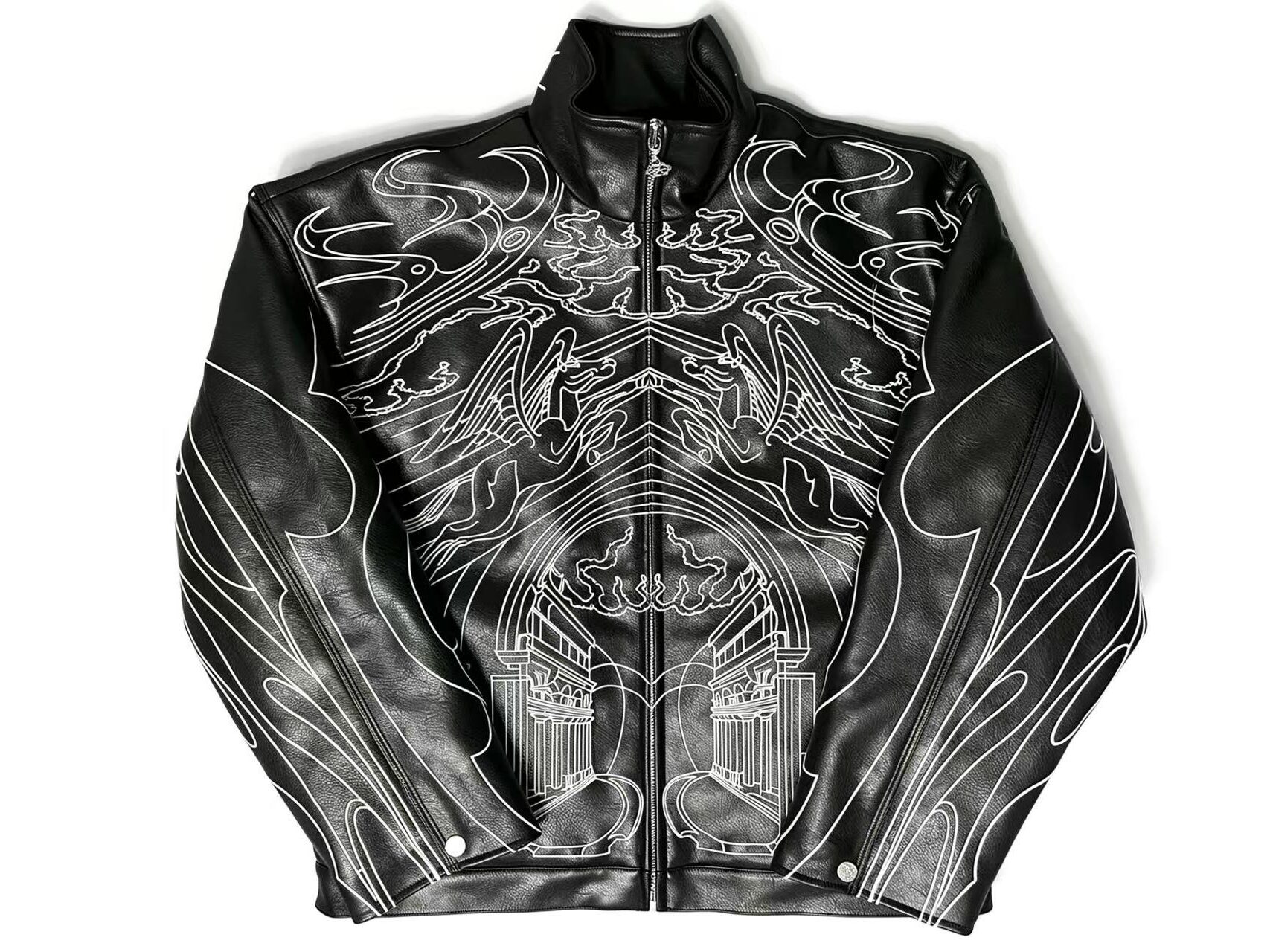 Customized Desgin Oem Retro Denim Jacket Unisex Embroidered Waterproof Leather Jacket Cotton Jacket Coat