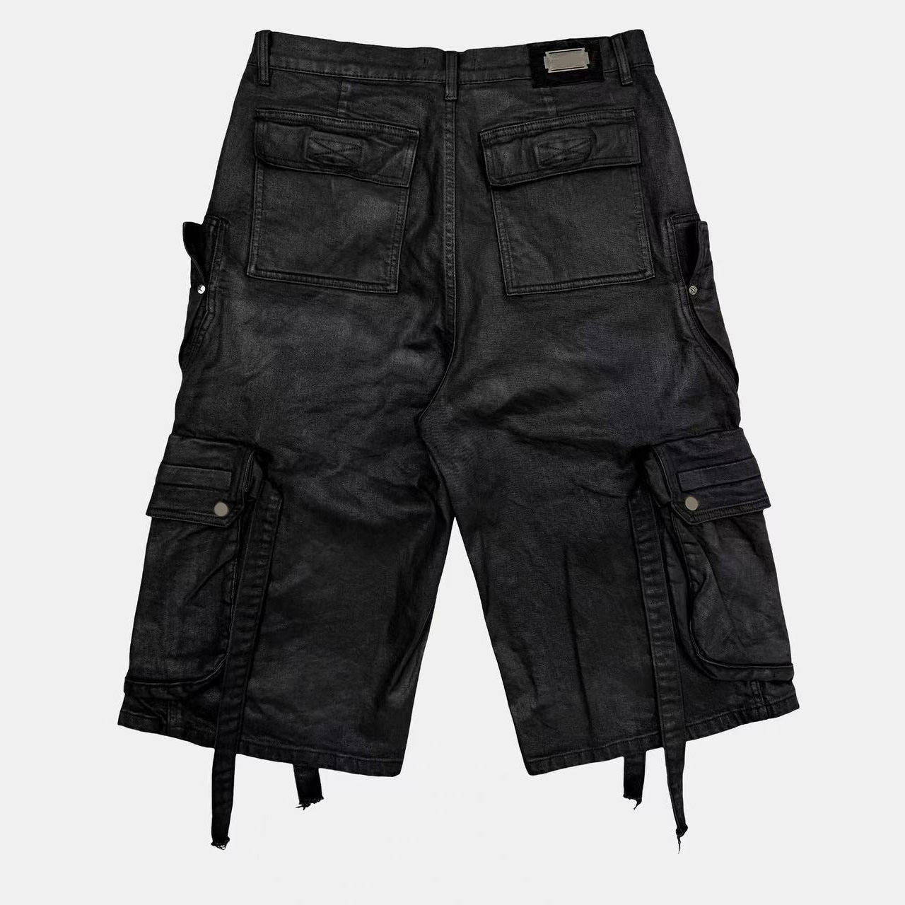 Customized men’s distressed denim shorts, high elasticity, breathable, quick-drying, wrinkle-resistant, high street style, summer model
