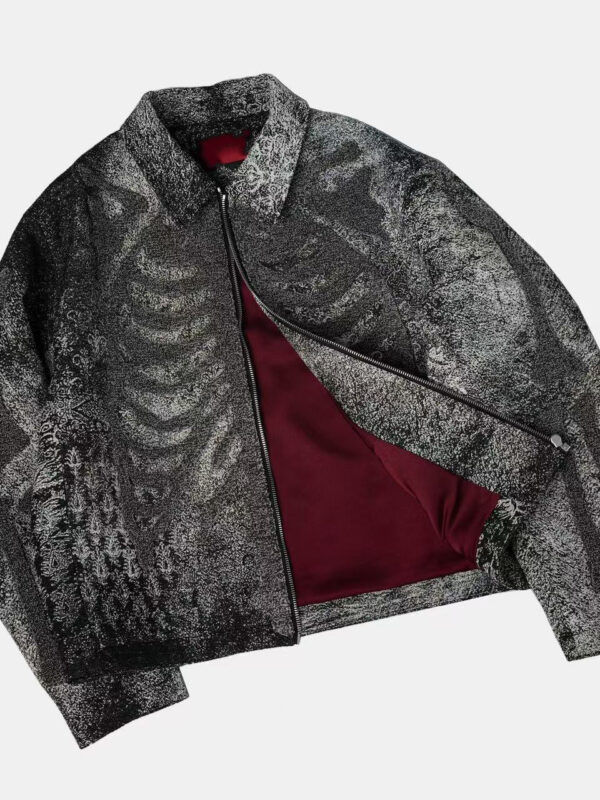 Customized Desgin Oem retro jacquard fabric embroidery high-quality warm jacket