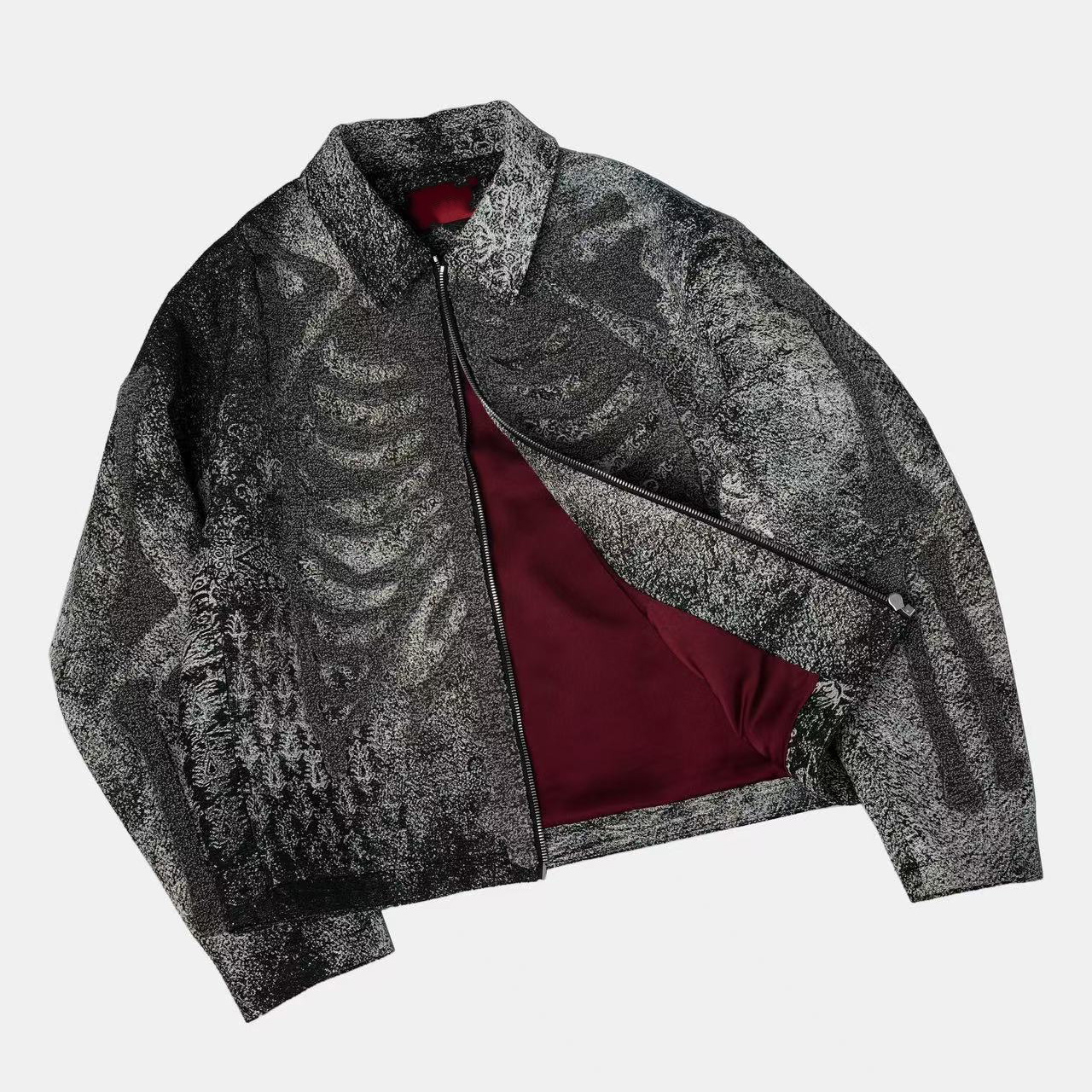 Customized Desgin Oem retro jacquard fabric embroidery high-quality warm jacket